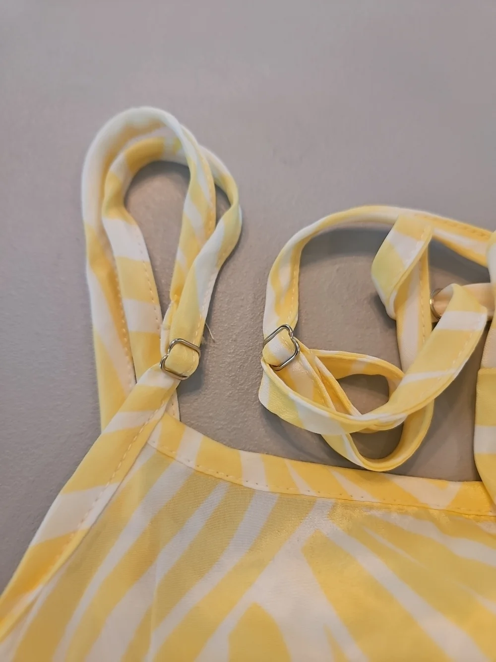 Yellow Tiered Maxi Dress with Spaghetti Straps - Picture 5 of 10